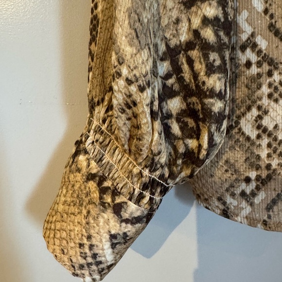 H&M Snakeprint Long Sleeve Button Down Blouse (Size 4) - Picture 5 of 9